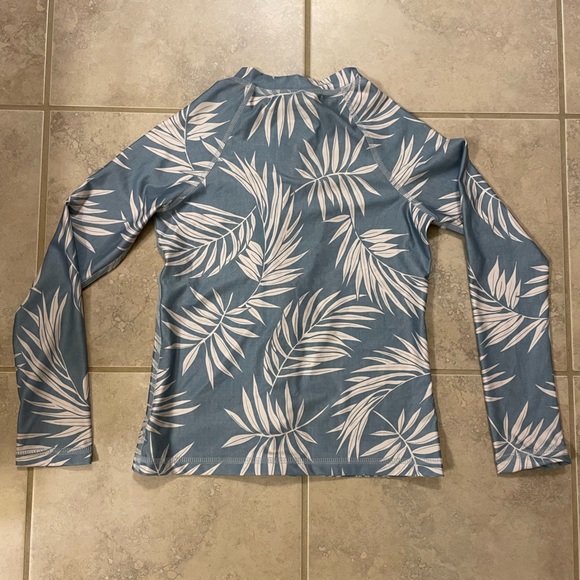 Girls' Surf Dayz Performance Fit Long Sleeve Zip Front Rashguard - Picture 3 of 3